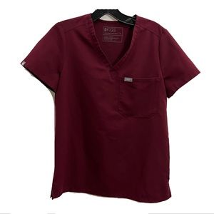 Figs Technical collection Women Catarina One-Pocket Scrub Top Size XS Maroon